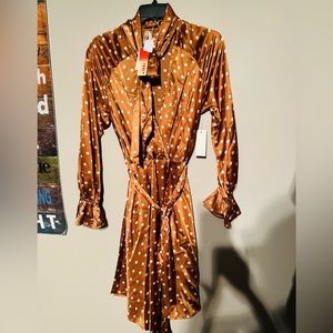 NWT polka dot dress with pussybow